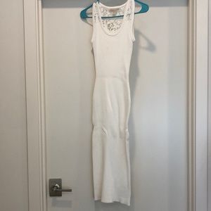 white formal mid length michael kors dress